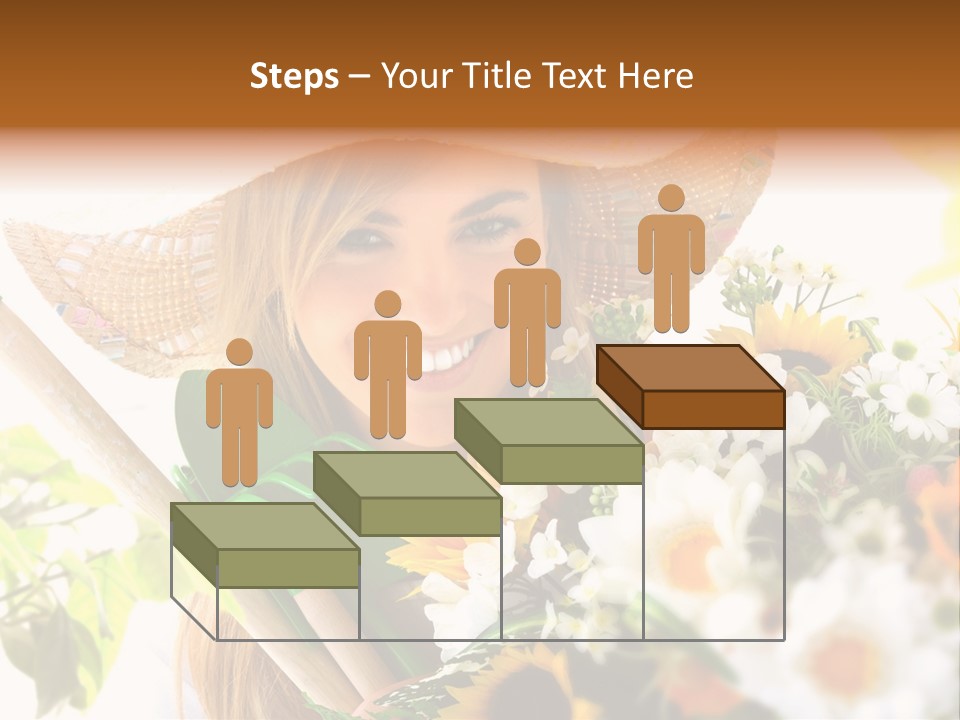 Look Flower Woman PowerPoint Template