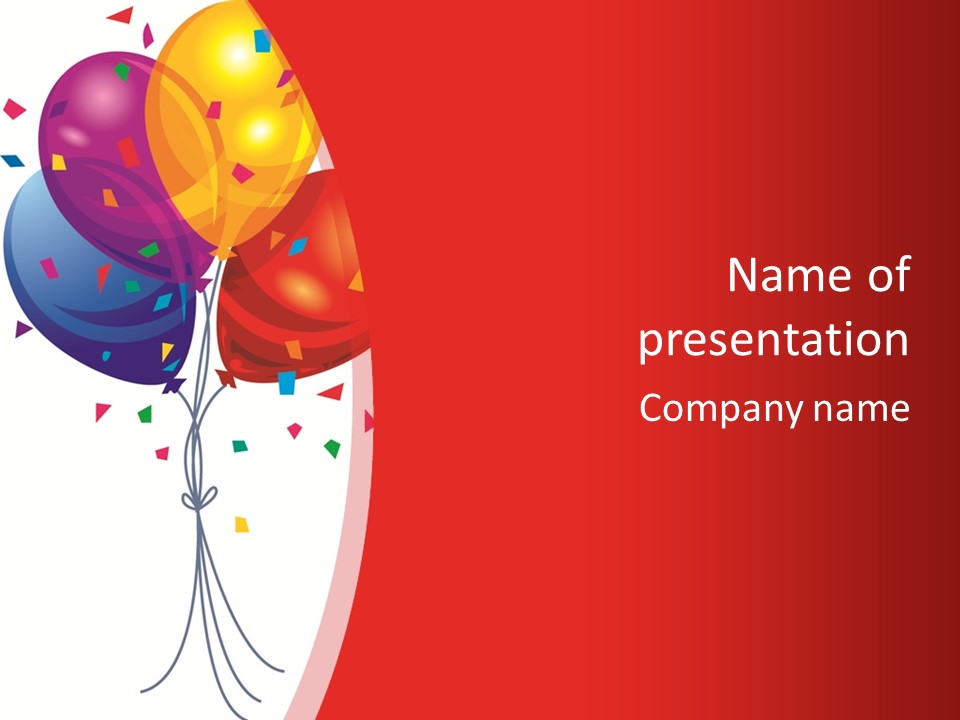 Party Bunch Confetti PowerPoint Template