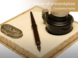 Pen Parchment Note PowerPoint Template