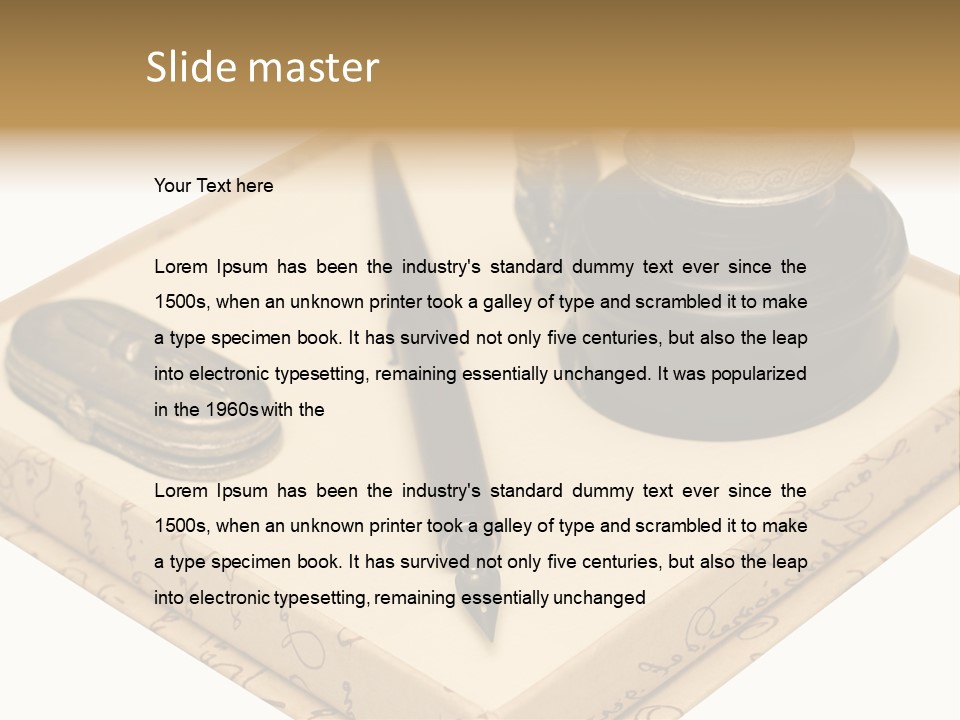 Pen Parchment Note PowerPoint Template