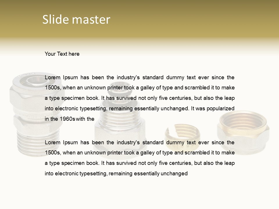 A Group Of Different Types Of Nuts And Fittings PowerPoint Template
