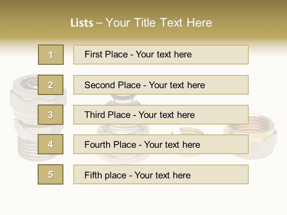 A Group Of Different Types Of Nuts And Fittings PowerPoint Template