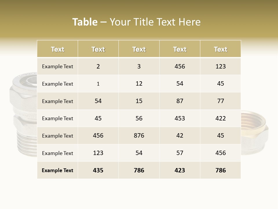 A Group Of Different Types Of Nuts And Fittings PowerPoint Template