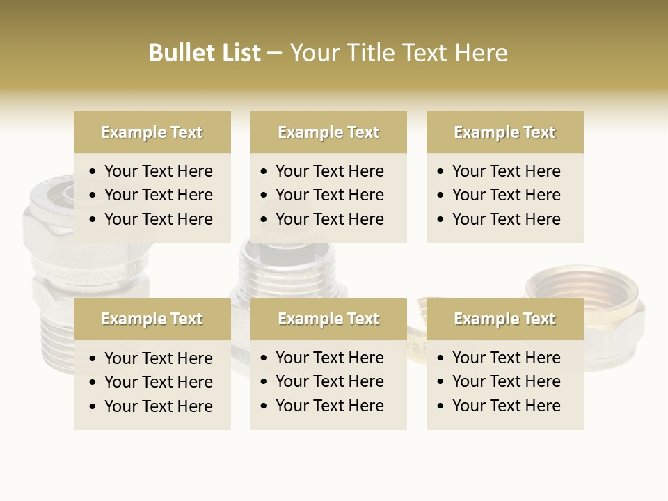 A Group Of Different Types Of Nuts And Fittings PowerPoint Template