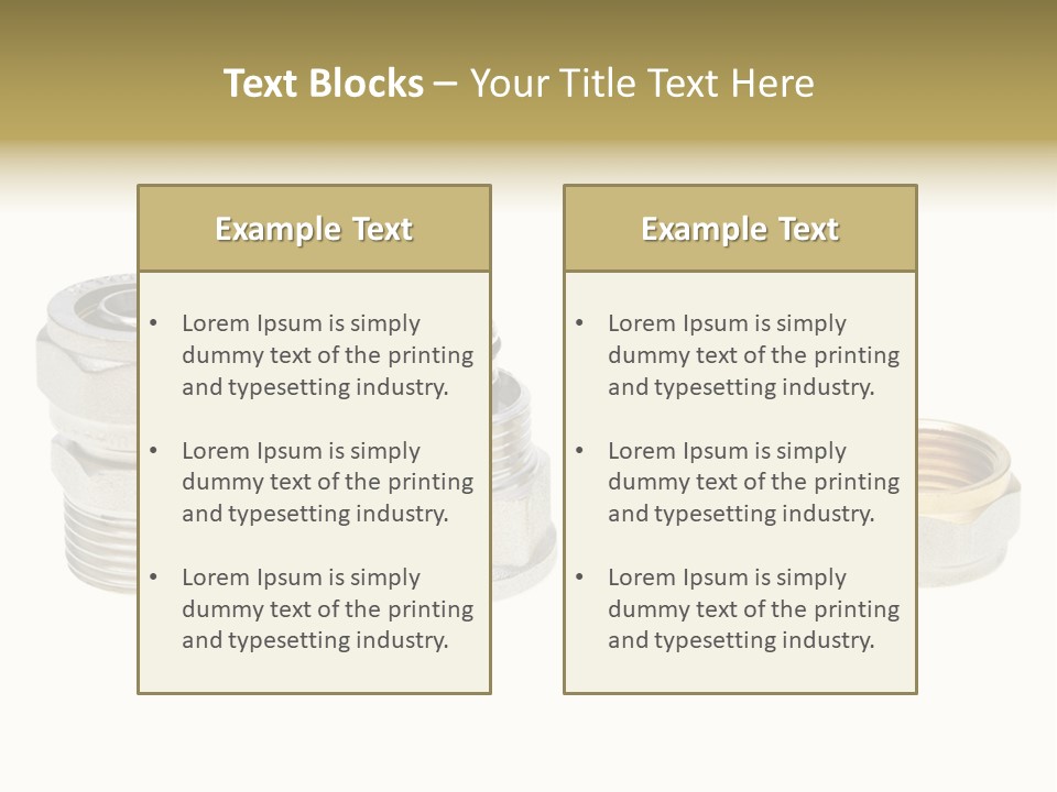 A Group Of Different Types Of Nuts And Fittings PowerPoint Template
