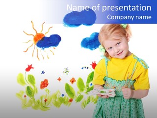 Paper Image Girl PowerPoint Template