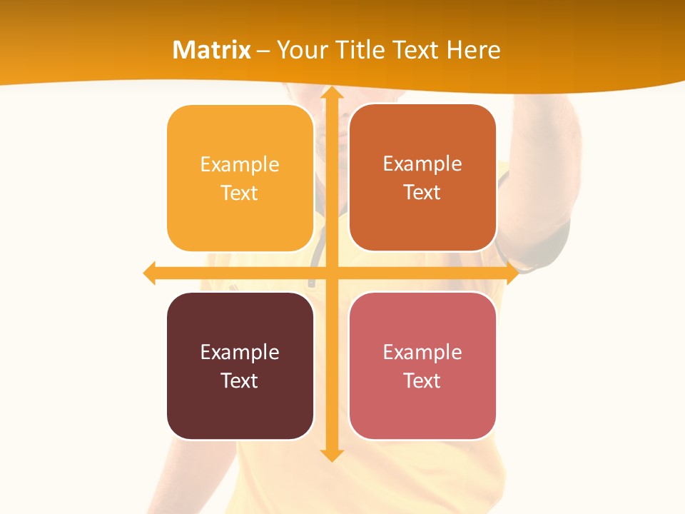 A Man In A Yellow Shirt Holding A Red Card PowerPoint Template