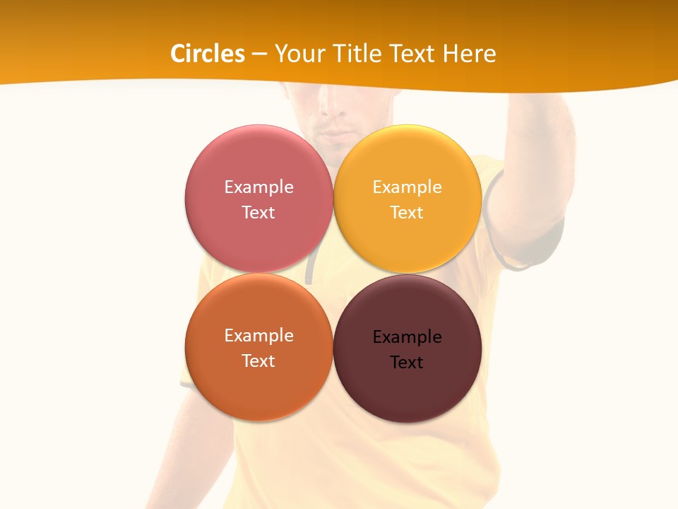 A Man In A Yellow Shirt Holding A Red Card PowerPoint Template