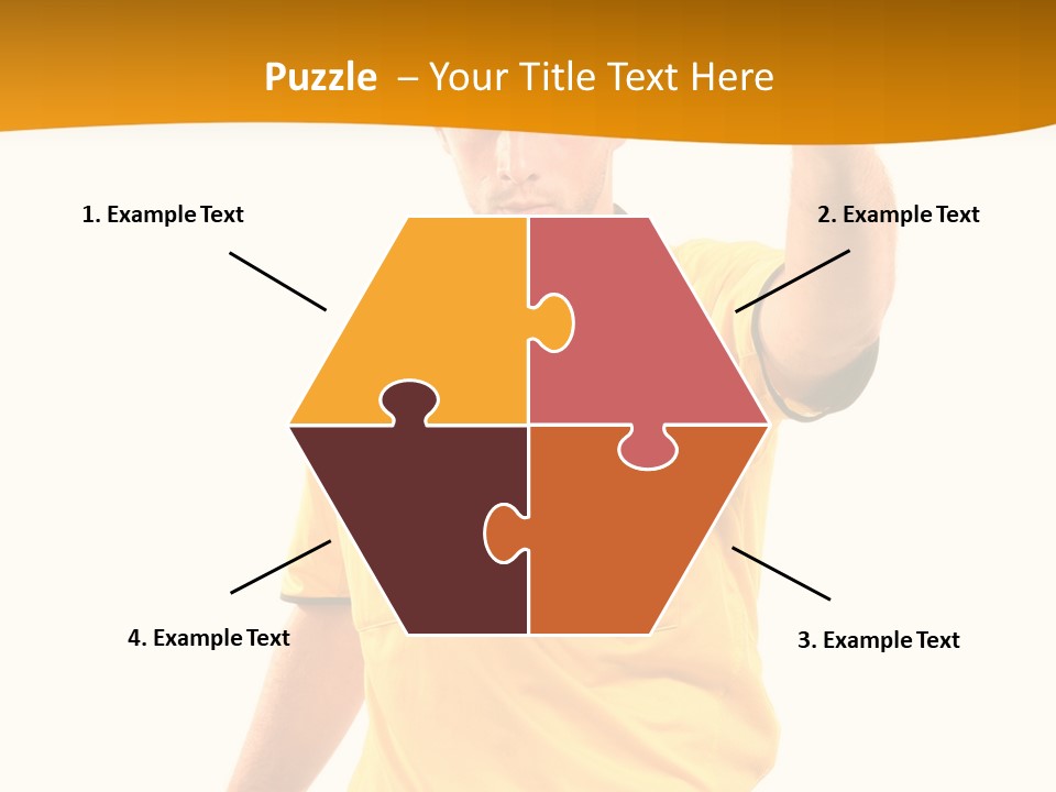 A Man In A Yellow Shirt Holding A Red Card PowerPoint Template
