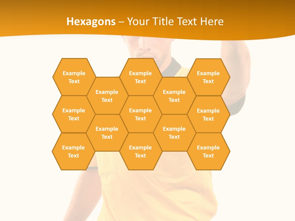 A Man In A Yellow Shirt Holding A Red Card PowerPoint Template