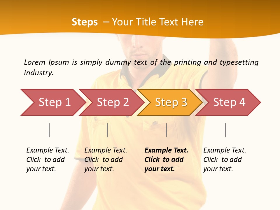 A Man In A Yellow Shirt Holding A Red Card PowerPoint Template