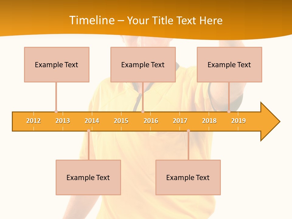 A Man In A Yellow Shirt Holding A Red Card PowerPoint Template