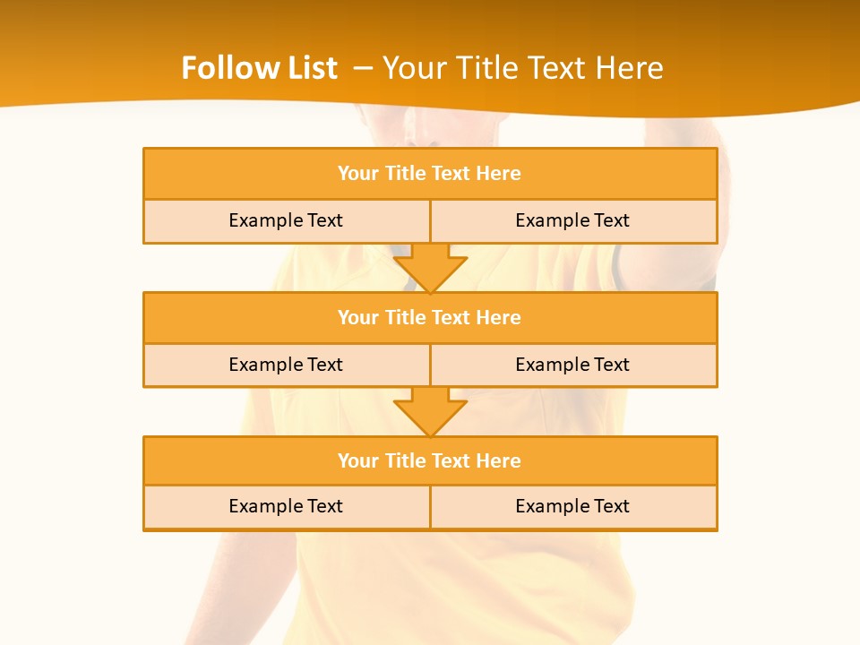 A Man In A Yellow Shirt Holding A Red Card PowerPoint Template