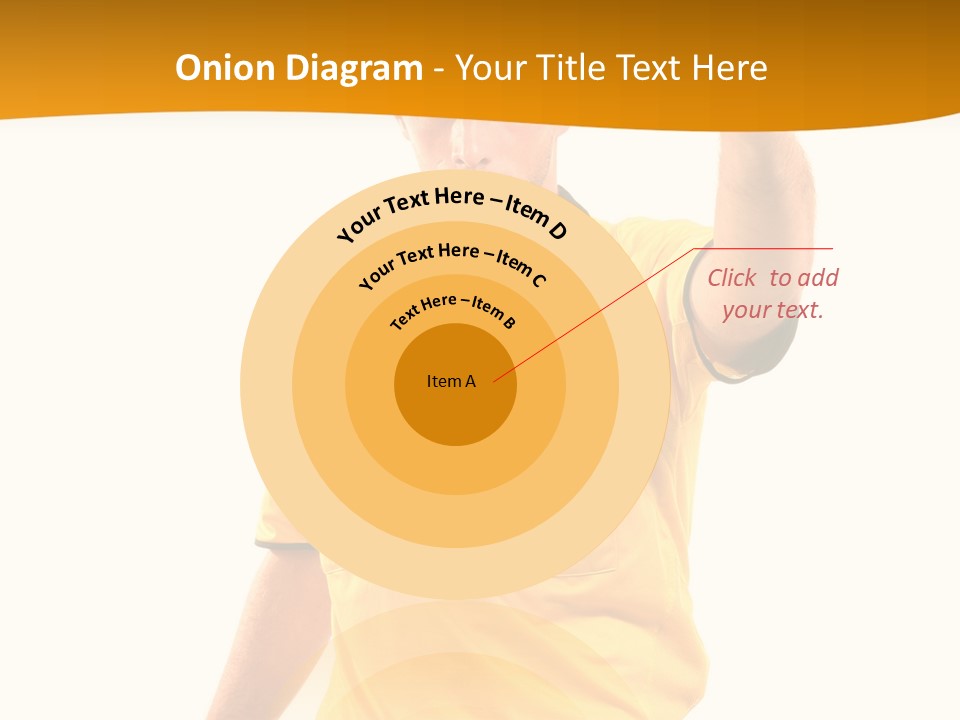 A Man In A Yellow Shirt Holding A Red Card PowerPoint Template