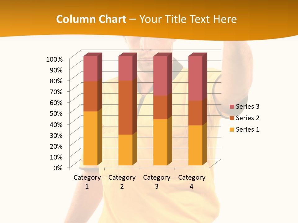 A Man In A Yellow Shirt Holding A Red Card PowerPoint Template