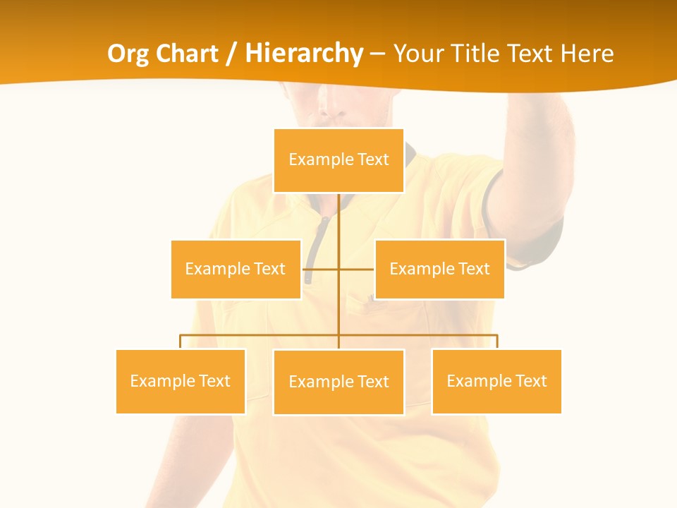 A Man In A Yellow Shirt Holding A Red Card PowerPoint Template
