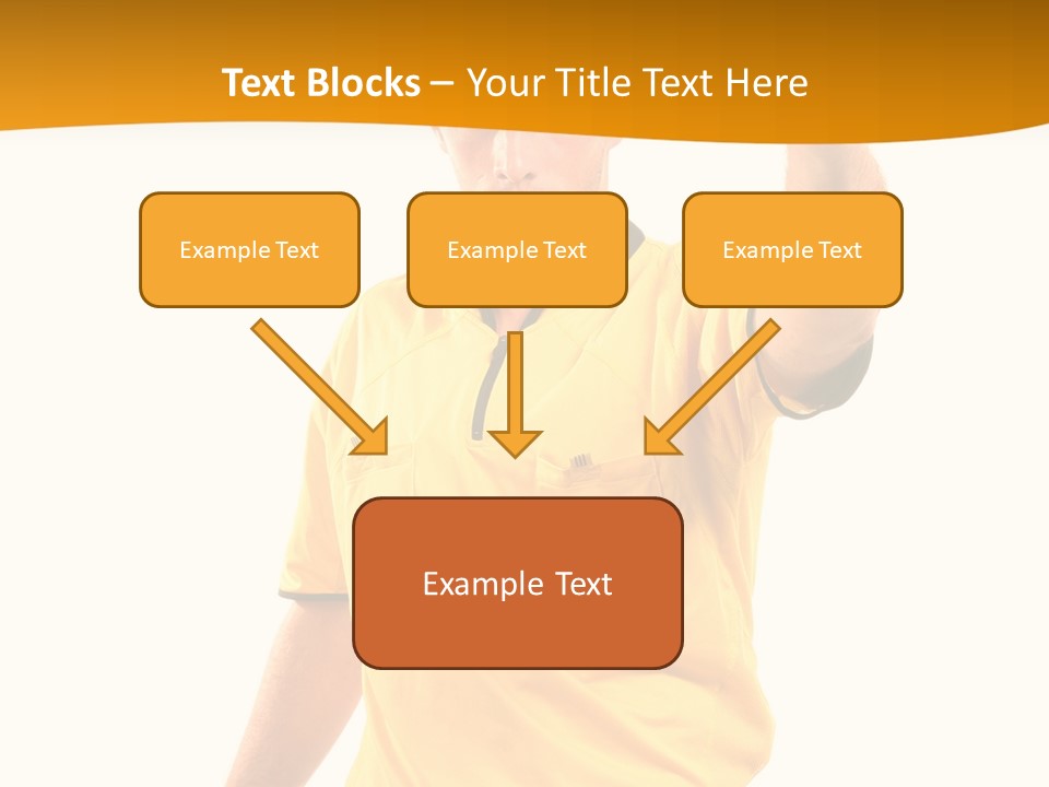 A Man In A Yellow Shirt Holding A Red Card PowerPoint Template