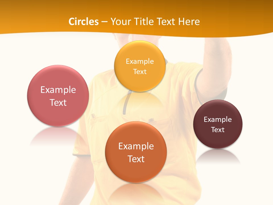 A Man In A Yellow Shirt Holding A Red Card PowerPoint Template