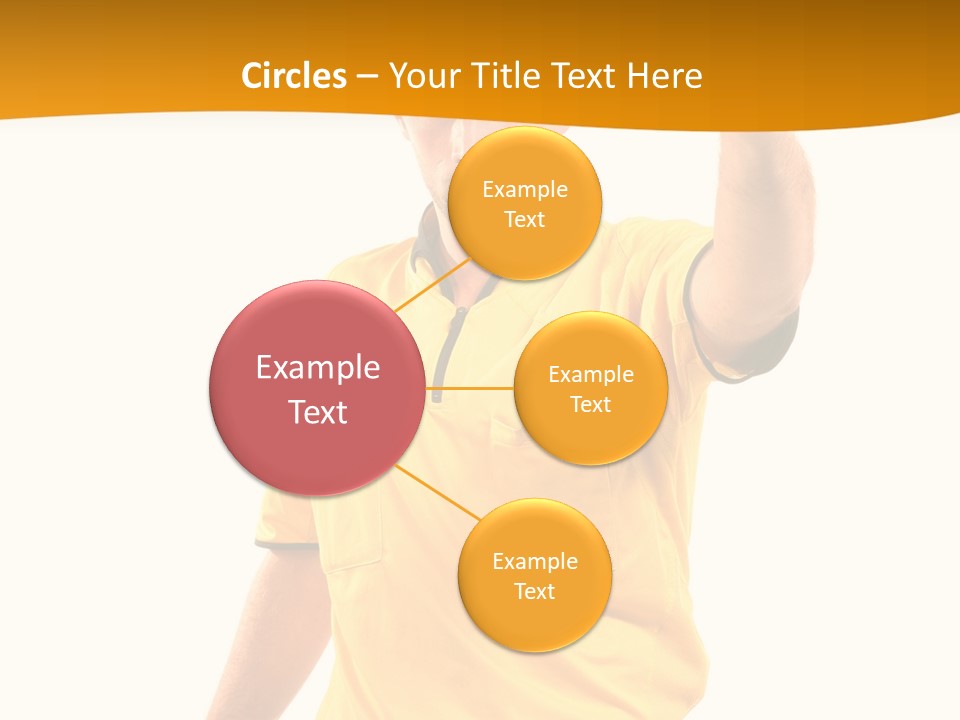 A Man In A Yellow Shirt Holding A Red Card PowerPoint Template