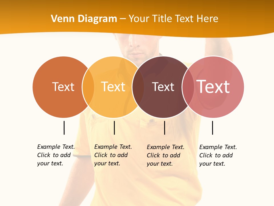 A Man In A Yellow Shirt Holding A Red Card PowerPoint Template