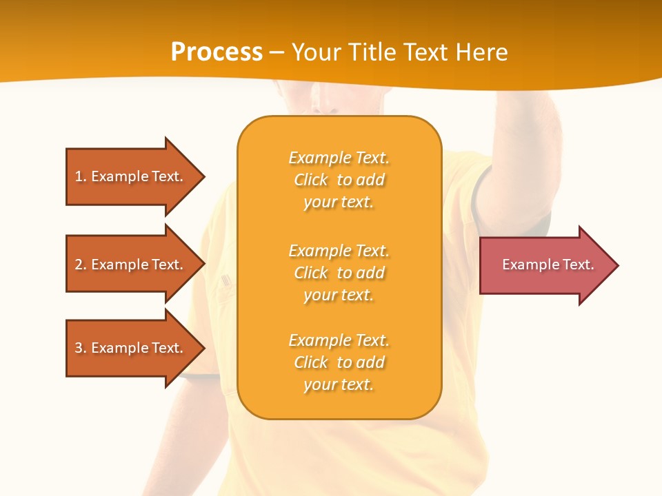 A Man In A Yellow Shirt Holding A Red Card PowerPoint Template