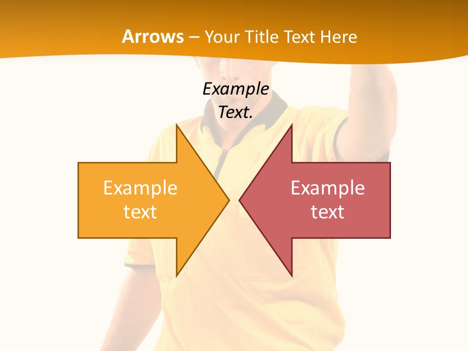 A Man In A Yellow Shirt Holding A Red Card PowerPoint Template