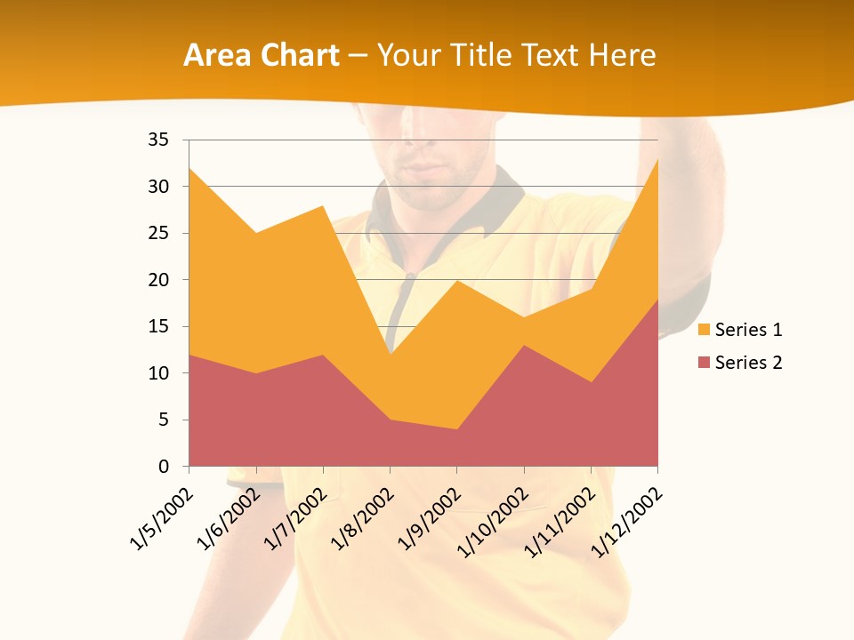 A Man In A Yellow Shirt Holding A Red Card PowerPoint Template