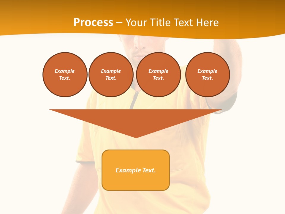 A Man In A Yellow Shirt Holding A Red Card PowerPoint Template