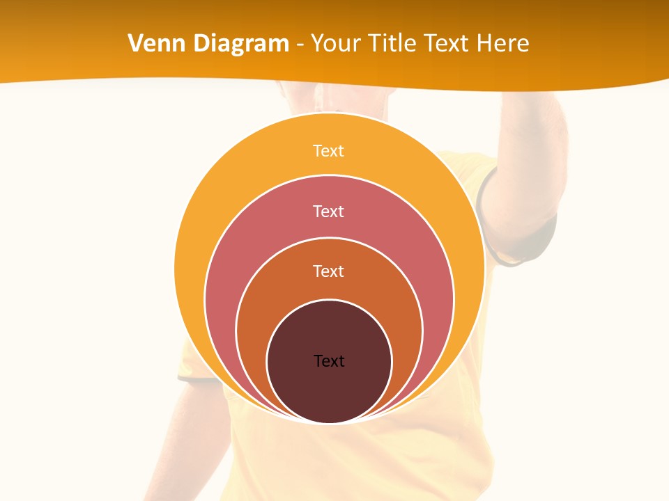 A Man In A Yellow Shirt Holding A Red Card PowerPoint Template