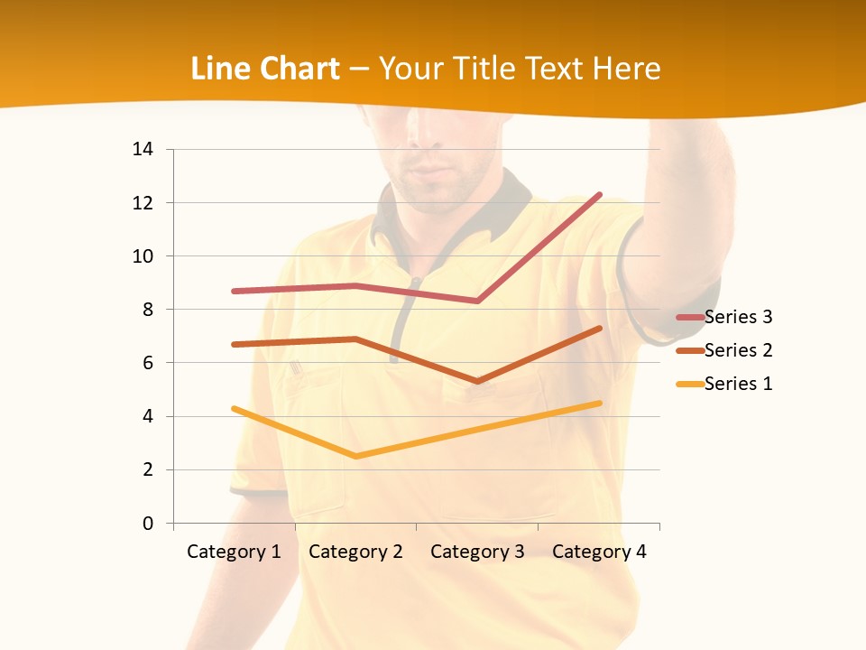 A Man In A Yellow Shirt Holding A Red Card PowerPoint Template