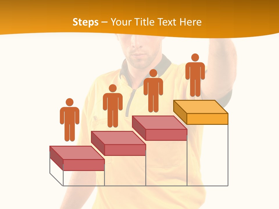 A Man In A Yellow Shirt Holding A Red Card PowerPoint Template