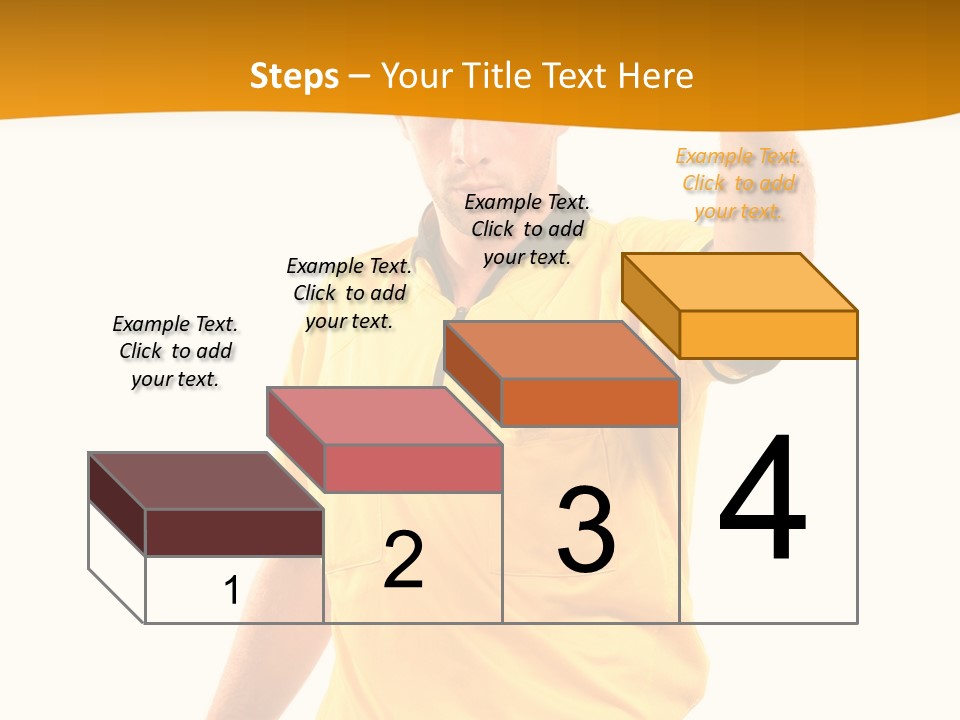 A Man In A Yellow Shirt Holding A Red Card PowerPoint Template