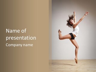 Dance Jump Female PowerPoint Template