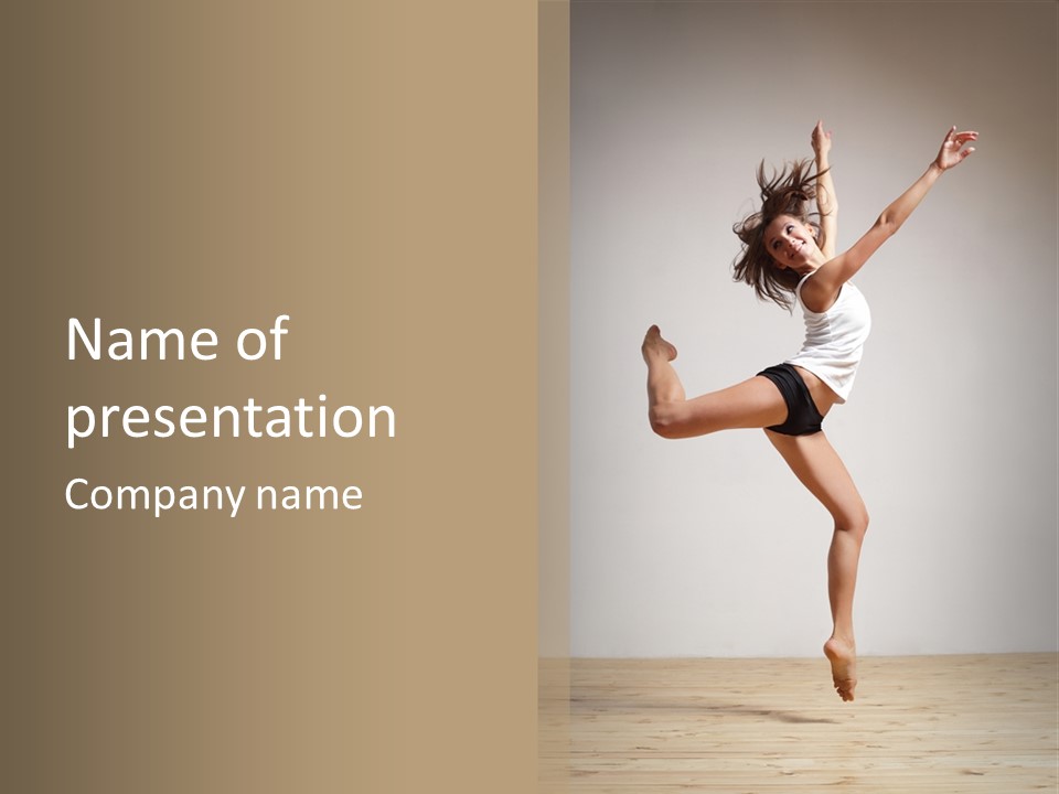 Dance Jump Female PowerPoint Template