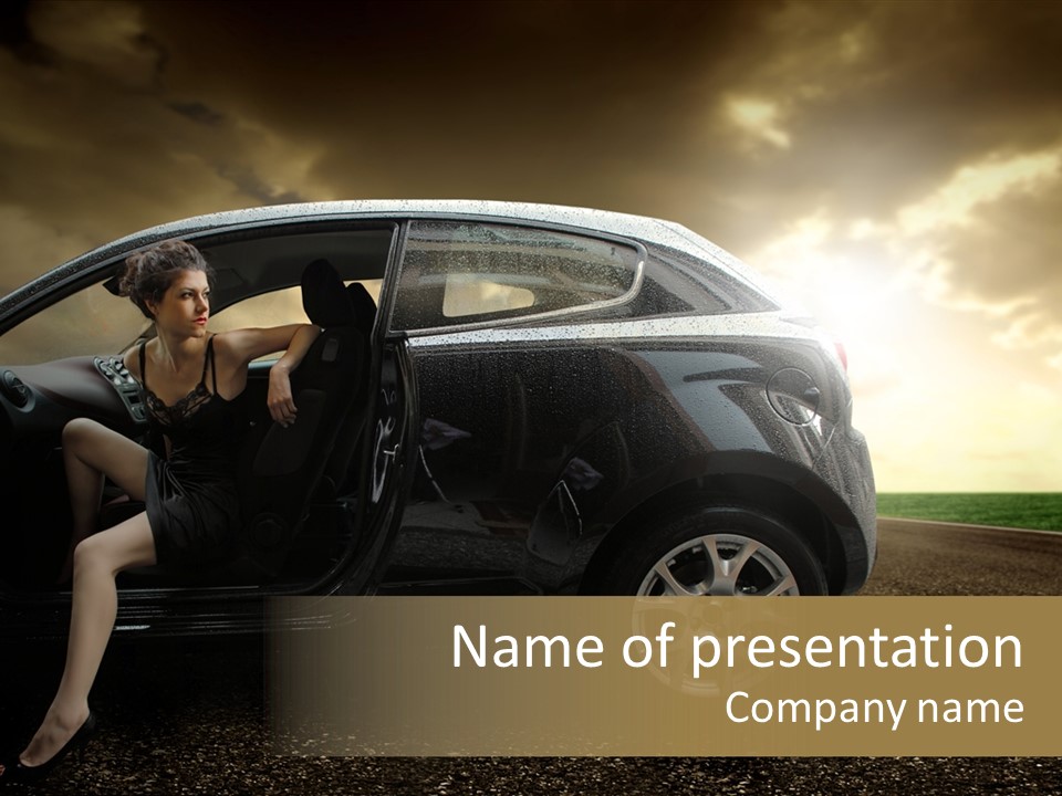 Sunset Open Person PowerPoint Template