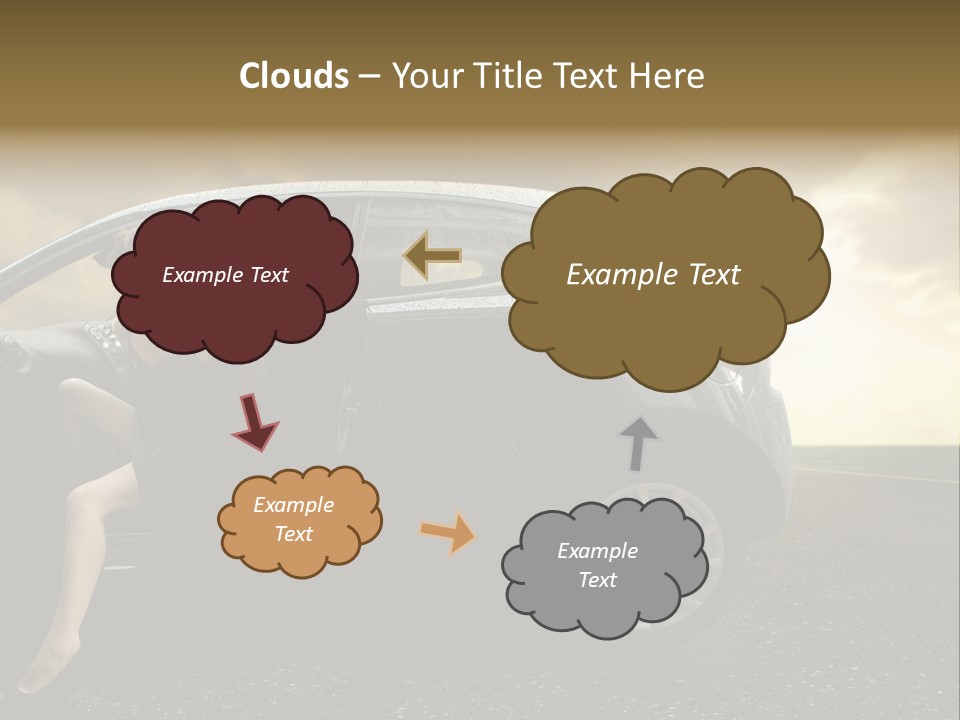 Sunset Open Person PowerPoint Template