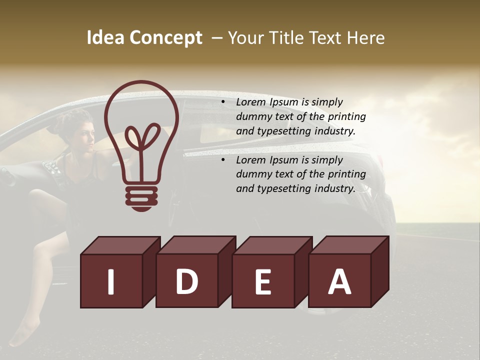 Sunset Open Person PowerPoint Template