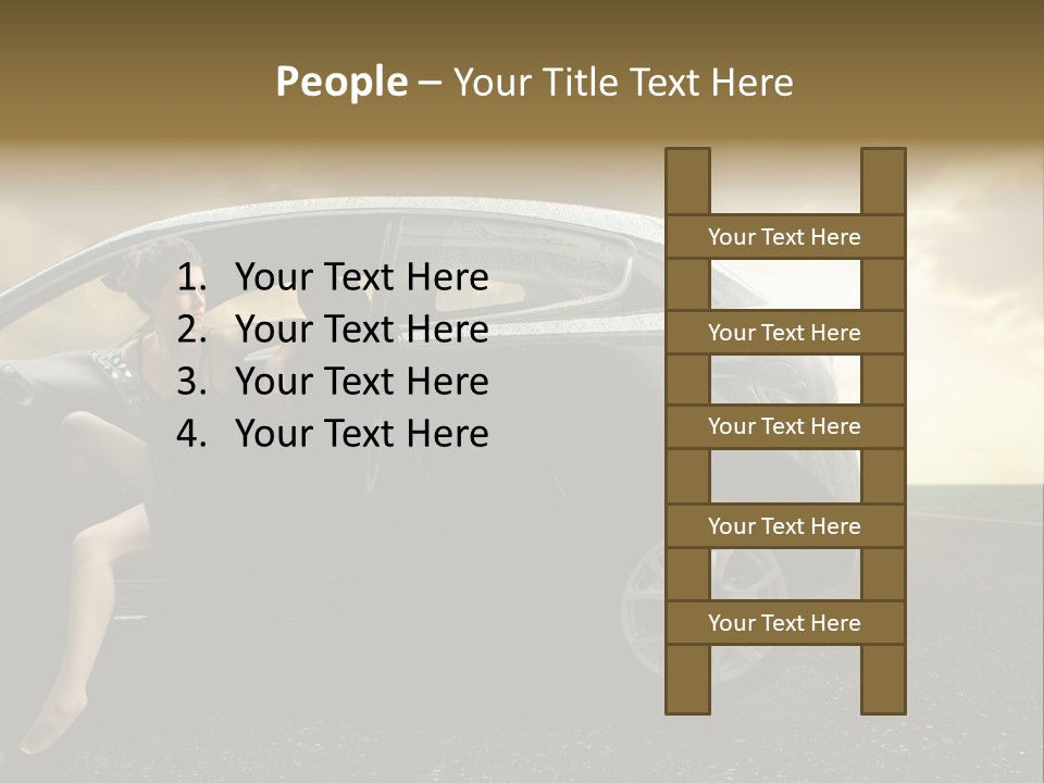 Sunset Open Person PowerPoint Template