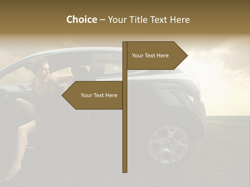 Sunset Open Person PowerPoint Template