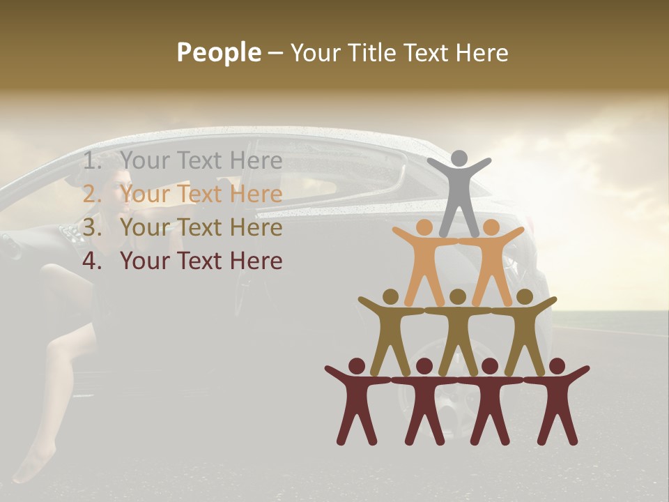 Sunset Open Person PowerPoint Template