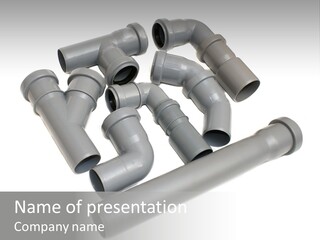 A Group Of Gray Pipes On A White Background PowerPoint Template