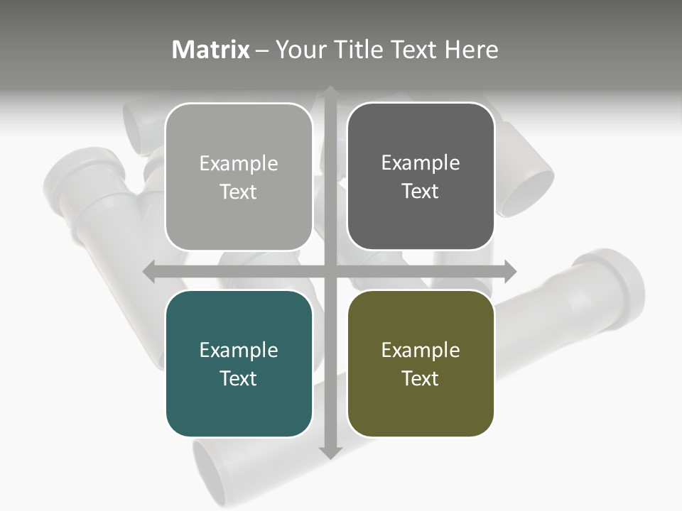 A Group Of Gray Pipes On A White Background PowerPoint Template