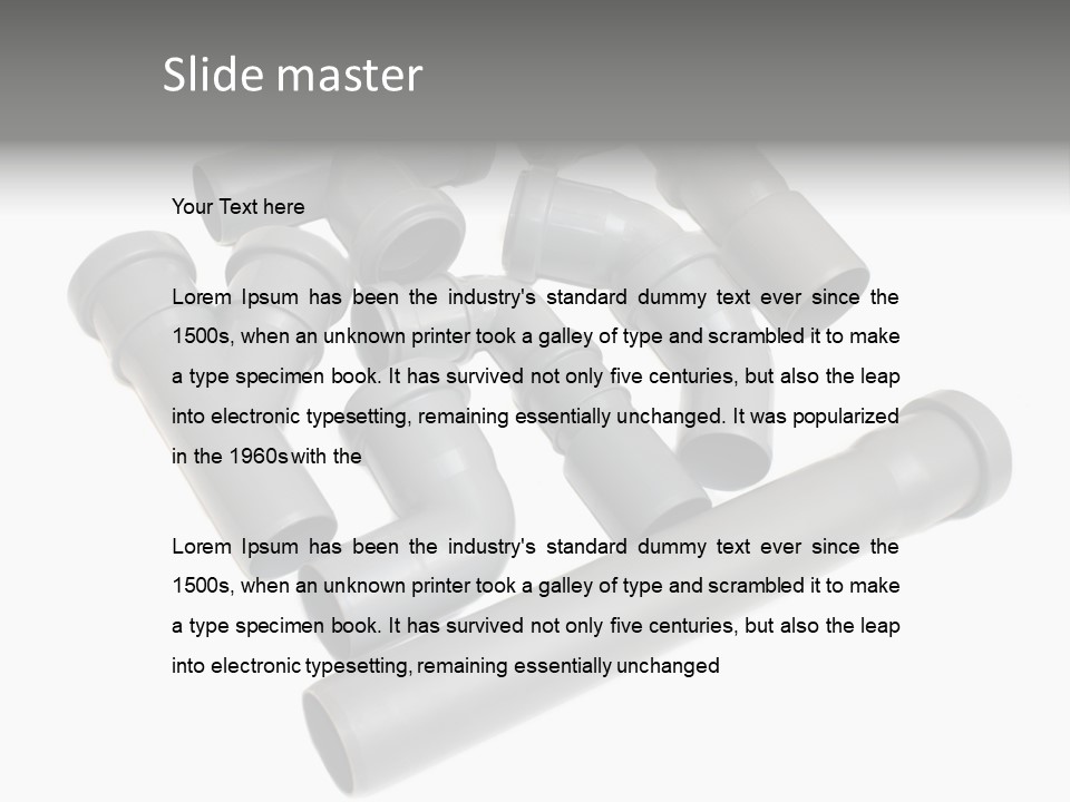 A Group Of Gray Pipes On A White Background PowerPoint Template