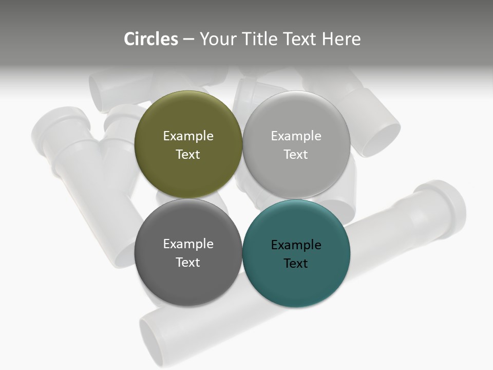A Group Of Gray Pipes On A White Background PowerPoint Template