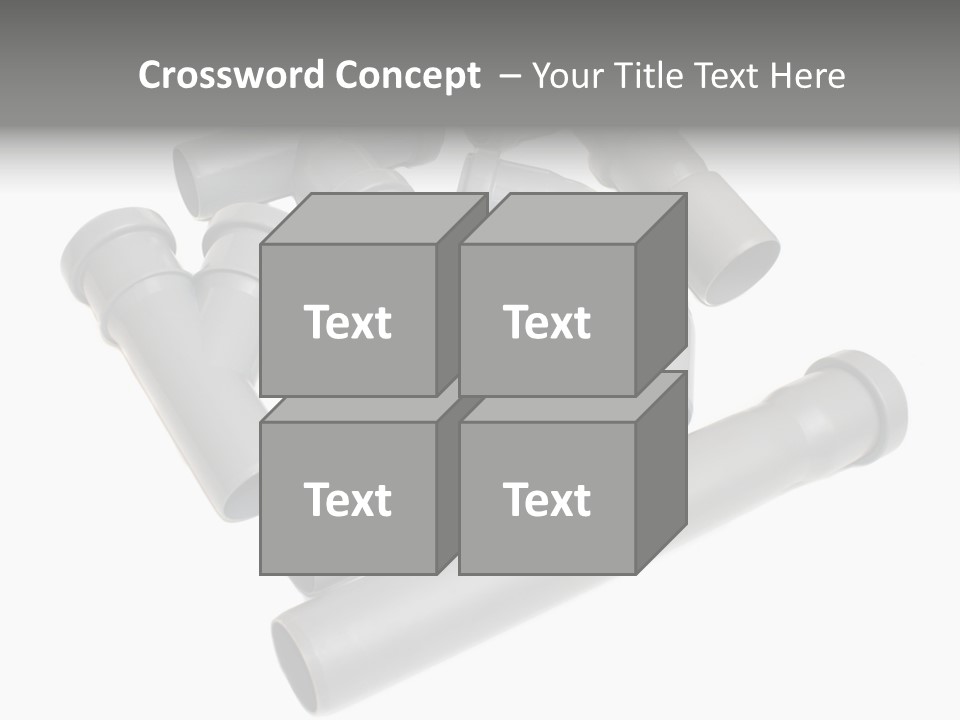 A Group Of Gray Pipes On A White Background PowerPoint Template