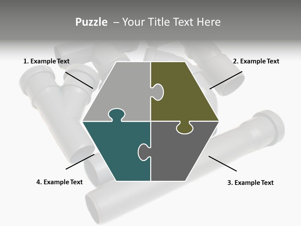 A Group Of Gray Pipes On A White Background PowerPoint Template