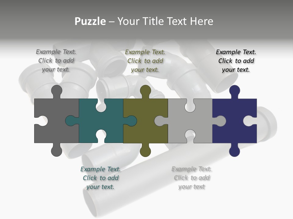 A Group Of Gray Pipes On A White Background PowerPoint Template