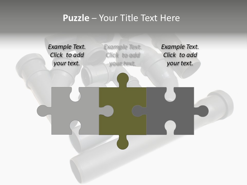 A Group Of Gray Pipes On A White Background PowerPoint Template