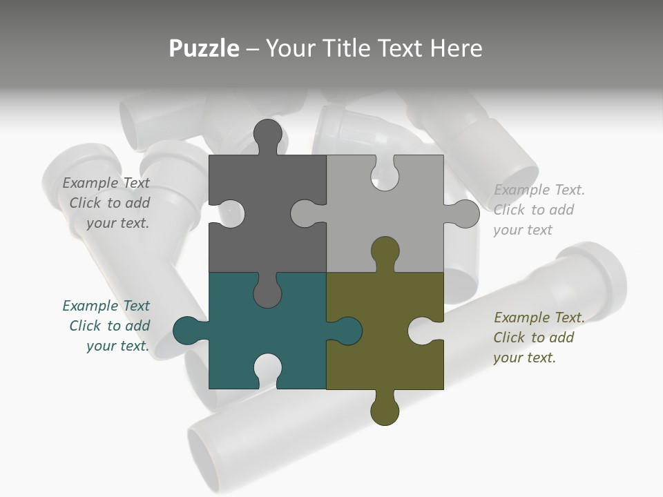 A Group Of Gray Pipes On A White Background PowerPoint Template