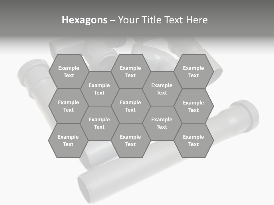 A Group Of Gray Pipes On A White Background PowerPoint Template